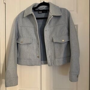 Zara  Utility Jacket with Cropped Fit and Classic Collar